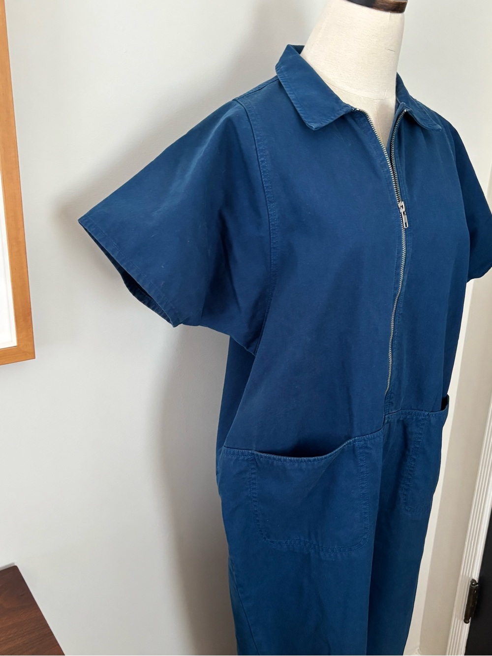 Rachel Comey Cobalt Blue  Zip-Front Short-Sleeve Jumpsuit Size 4 - Picture 3 of 9